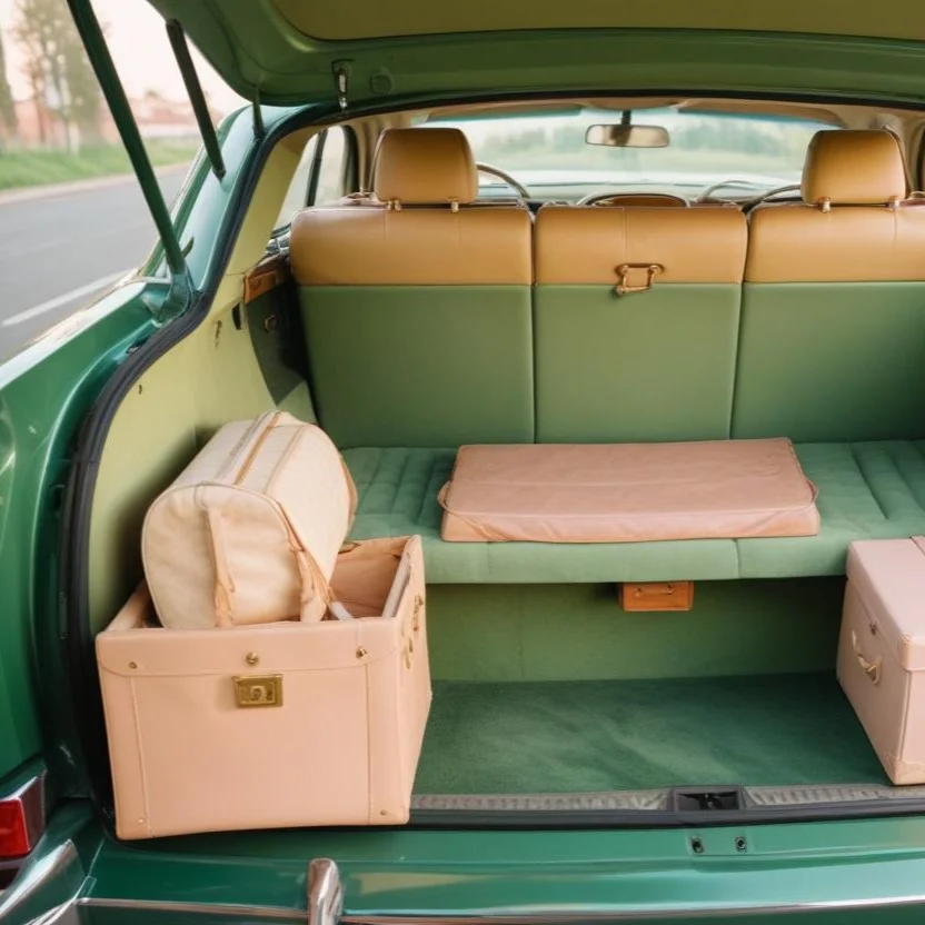 Green Muscle Car Trunk