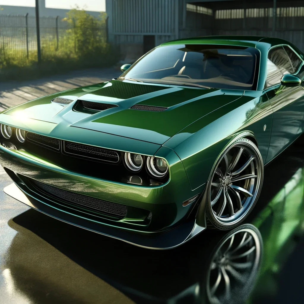 Green Muscle Car