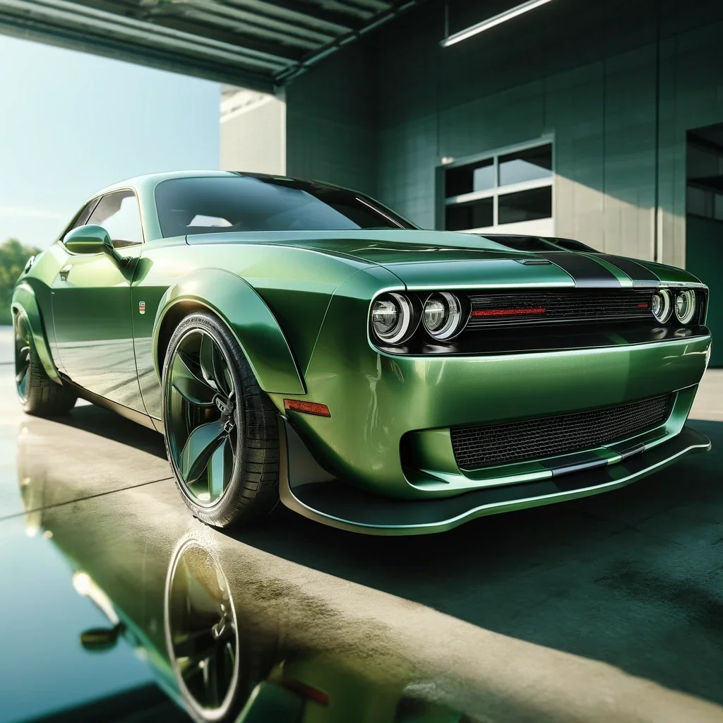 Green Muscle Car