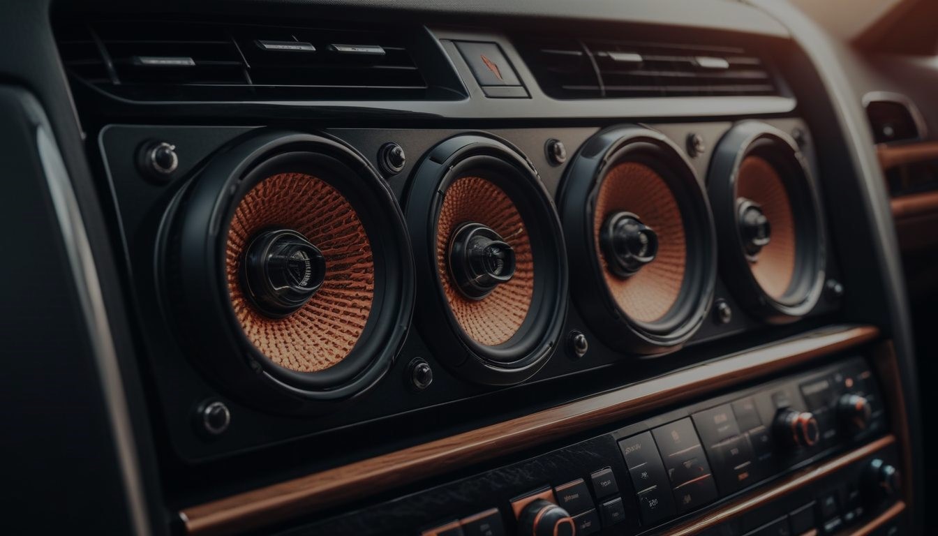 Orange Speakers in Car